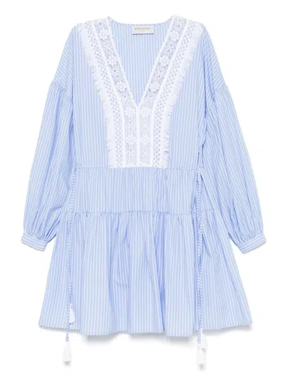 Ermanno Firenze Striped Mini Dress In Blue