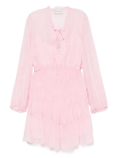 Ermanno Firenze Striped Mini Dress In Pink