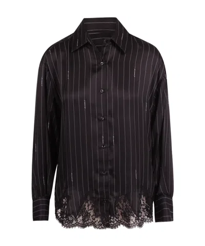 Ermanno Firenze Striped Pattern Shirt In Black