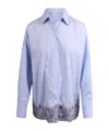 Ermanno Firenze Pinstriped Shirt With Embroidery In Blue