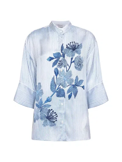 Ermanno Firenze Striped Shirt In Blue