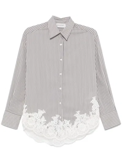 Ermanno Firenze Striped Shirt In Grey