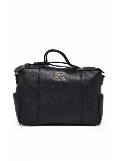 Ermanno Firenze Structured Violeta Handbag With Dual Carrying Options In Black