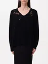 Ermanno Firenze Guipure Lace-detail Sweater In Schwarz