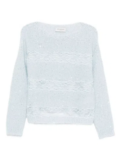 Ermanno Firenze Sweaters Clear Blue In White