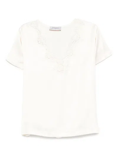 Ermanno Firenze T-shirts And Polos Beige In White