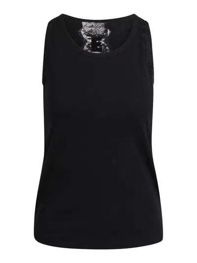 Ermanno Firenze Tank Top With Lace Details In Black