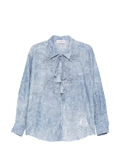 Ermanno Firenze Tassel-detail Shirt In Blue