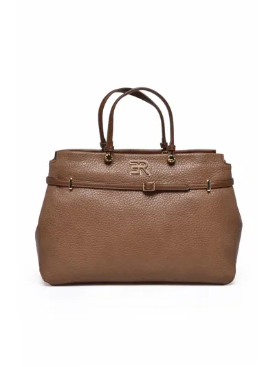 Ermanno Firenze Taupe Polyurethane Unity Handbag In Brown