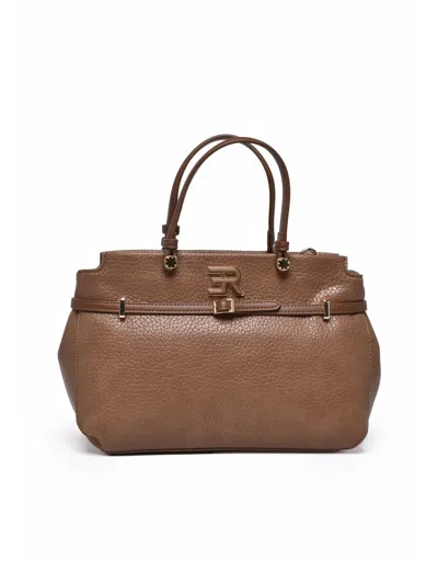 Ermanno Firenze Taupe Polyurethane Unity Handbag In Brown