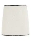 Ermanno Firenze Textured Mini Skirt In Teddy Fabric In White