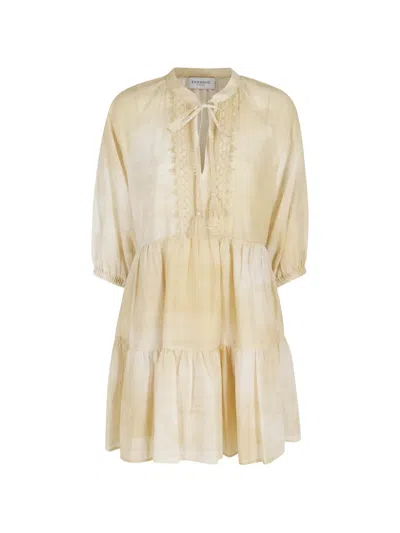 Ermanno Firenze Tie-neck Tiered Dress In Multi