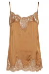 Ermanno Firenze Floral-lace Tank Top In Nocciola