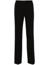 Ermanno Firenze Black Logo-waistband Cady Trousers In Black