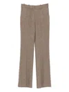 Ermanno Firenze Herringbone Sequin Trousers In Brown