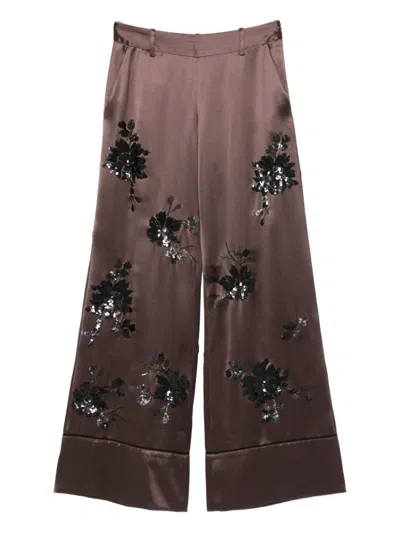 Ermanno Firenze Trousers Brown In Animal Print