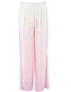 Ermanno Firenze Floral Patterned Viscose Trousers With Zip Fastening In Rosa/white