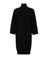 Ermanno Firenze Turtleneck Wool Dress In Black