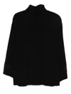 Ermanno Firenze Turtleneck Ribbed Sweater In Black