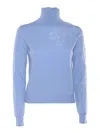Ermanno Firenze Lace-detailing Sweater In Light Blue