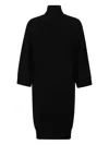 Ermanno Firenze Turtleneck Wool Dress In Black