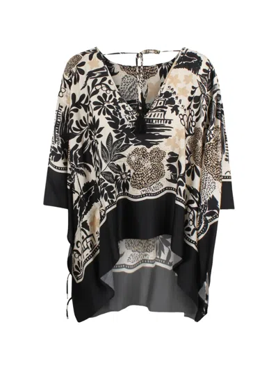 Ermanno Firenze V-neck Print Top In Multi