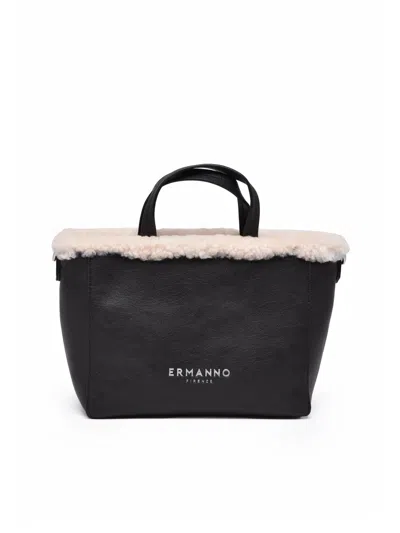 Ermanno Firenze Vanessa Double Handle Shoulder Bag With Versatile Carrying Options In Black