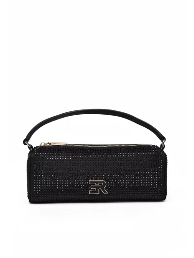 Ermanno Firenze Verly Rhinestone-embellished Handbag With Shoulder Strap In Black