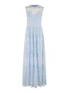 Ermanno Firenze Sleeveless Maxi Dress In Tulle And Lace With Scalloped Edges