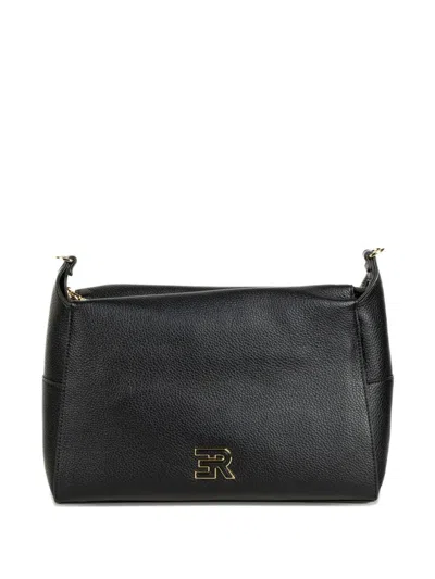 Ermanno Firenze Victoria Logo-plaque Shoulder Bag In Black