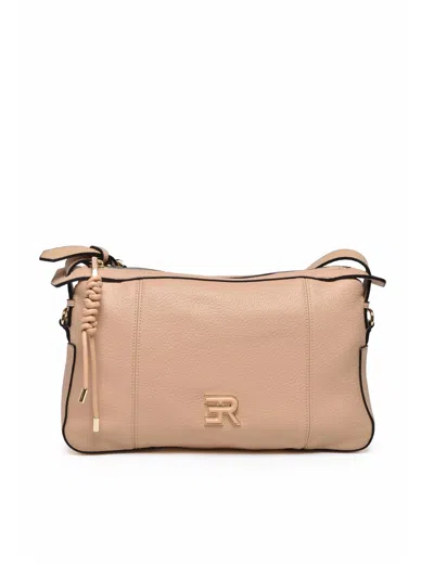 Ermanno Firenze Violeta Shoulder Bag With Textured Finish And Adjustable Strap In Nude