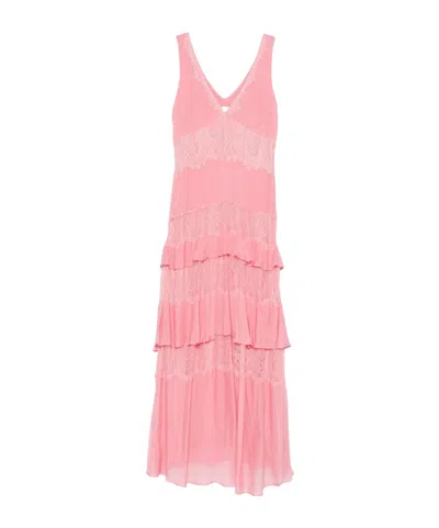 Ermanno Firenze V-neck Dress In Pink