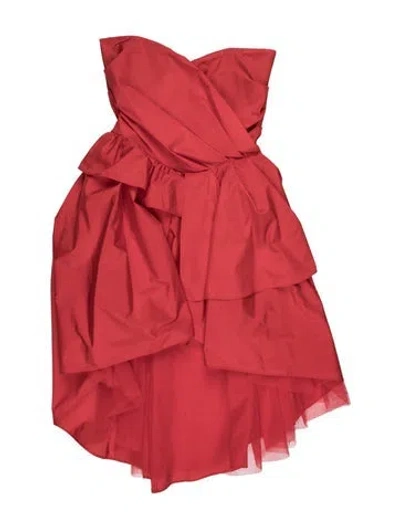 Pre-owned Ermanno Firenze V-neck Mini Dress W/ Tags In Red