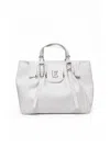 Ermanno Firenze White Polyurethane Structured Tote Bag In White