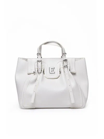 Ermanno Firenze White Polyurethane Structured Tote Bag