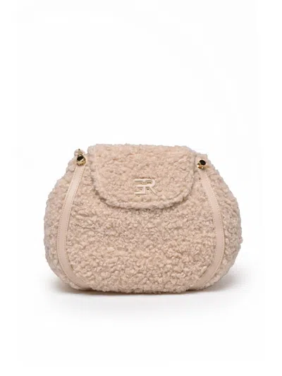 Ermanno Firenze White Veda Textured Polyurethane Shoulder Bag In Multi