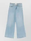 Ermanno Firenze Wide-leg Trousers With Belt Loops And Pockets In Blue