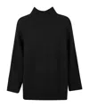 Ermanno Firenze Wide-sleeved Ribbed Sweater In Black