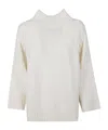 Ermanno Firenze Wide-sleeved Ribbed Sweater In White
