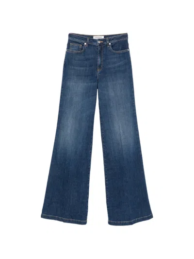 Ermanno Firenze Wide-leg Jeans In Animal Print