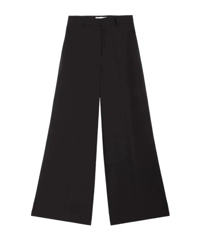 Ermanno Firenze Wide-leg Pleated Casual Trousers In Black