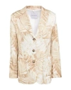 Ermanno Firenze Woman Blazer Beige Size 4 Viscose In Multi