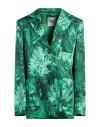 Ermanno Firenze Woman Blazer Green Size 12 Viscose In Green