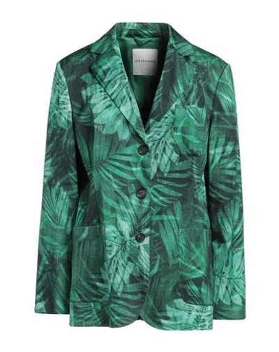 Ermanno Firenze Woman Blazer Green Size 8 Viscose