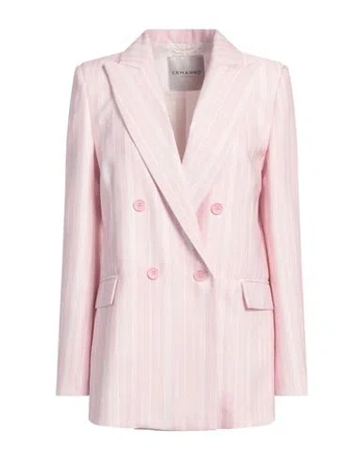 Ermanno Firenze Woman Blazer Pink Size 4 Polyester, Elastane In Animal Print