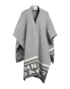 Ermanno Firenze Woman Cape Grey Size Onesize Acrylic, Polyamide, Virgin Wool, Elastane