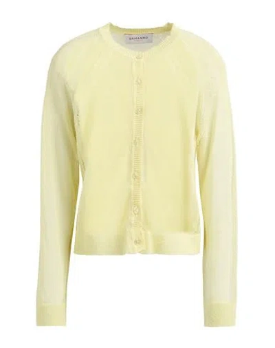 Ermanno Firenze Woman Cardigan Yellow Size 4 Cotton, Polyester