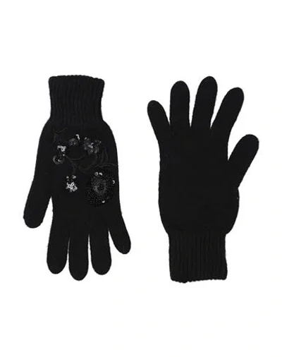 Ermanno Firenze Woman Gloves Black Size S Polyester, Polyamide