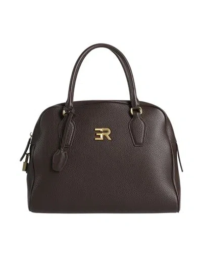 Ermanno Firenze Woman Handbag Dark Brown Size - Cow Leather