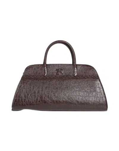 Ermanno Firenze Woman Handbag Dark Brown Size - Textile Fibers